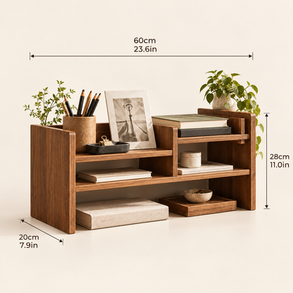 Walnut Desktop Organizer Shelf