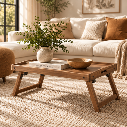 Walnut Folding Lap Tray Table