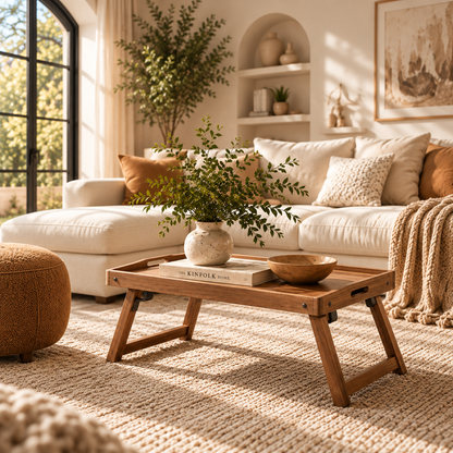 Walnut Folding Lap Tray Table