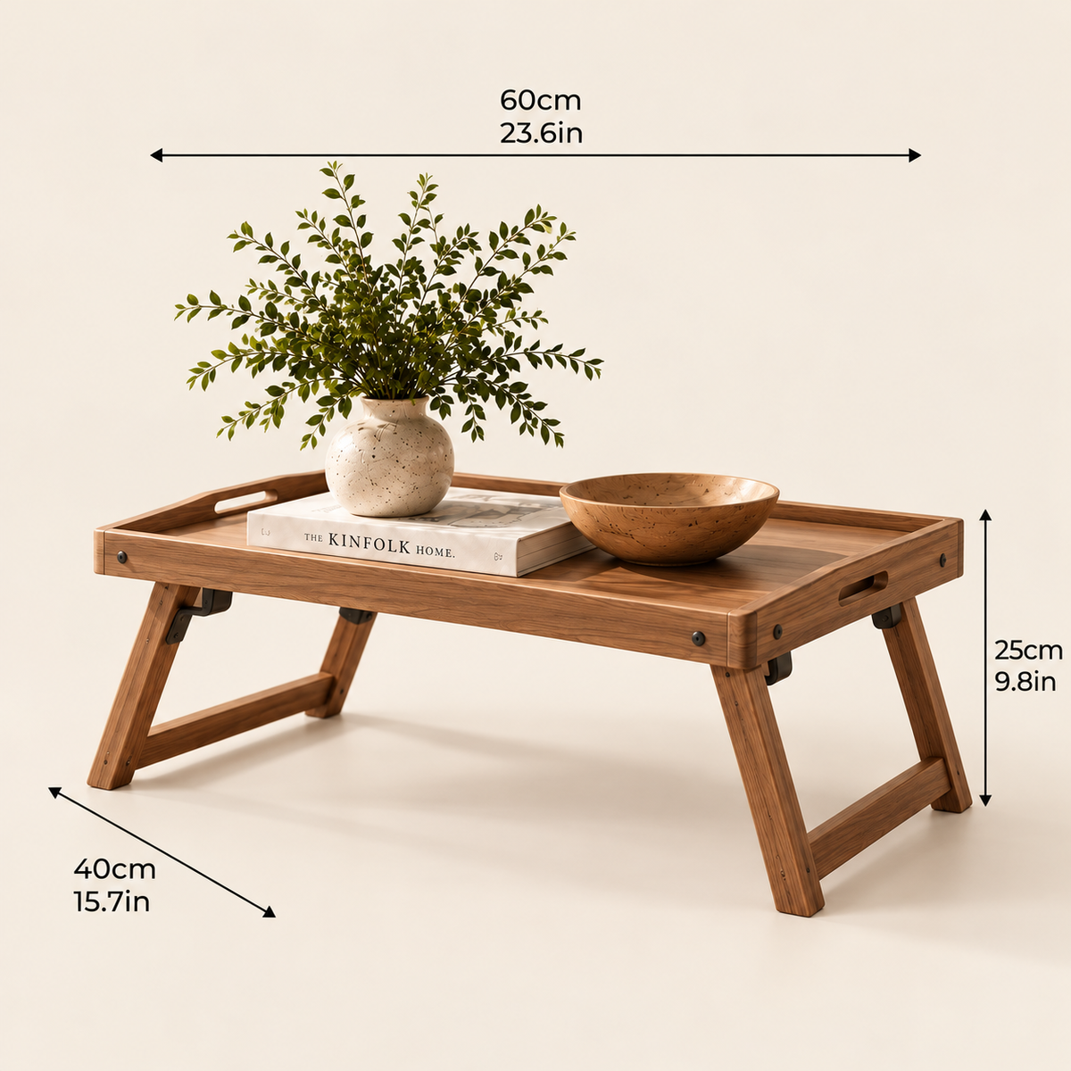 Walnut Folding Lap Tray Table