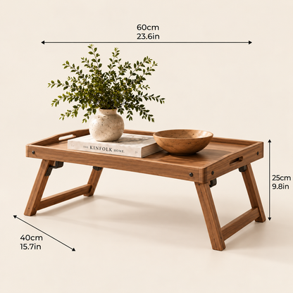 Walnut Folding Lap Tray Table