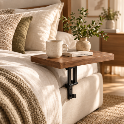 Walnut Sofa Armrest Tray Table